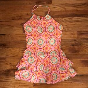 Lands End kids Kaleidoscope bathing suit dress